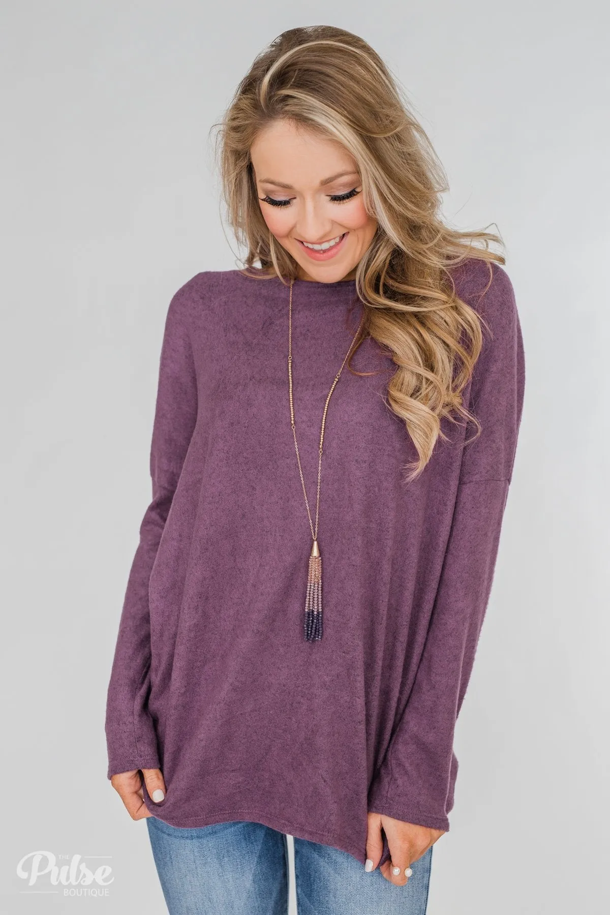 Twist of Spring Long Sleeve Top - Purple