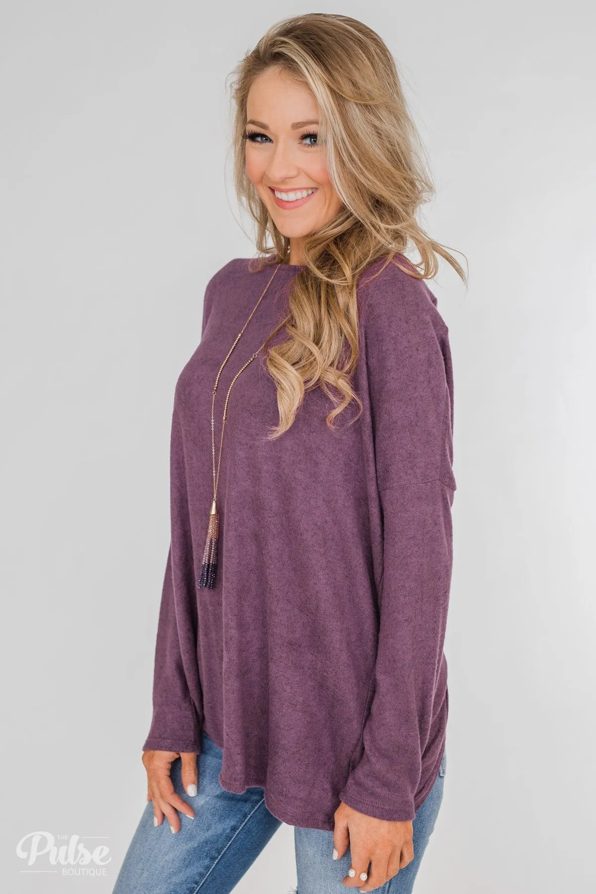 Twist of Spring Long Sleeve Top - Purple