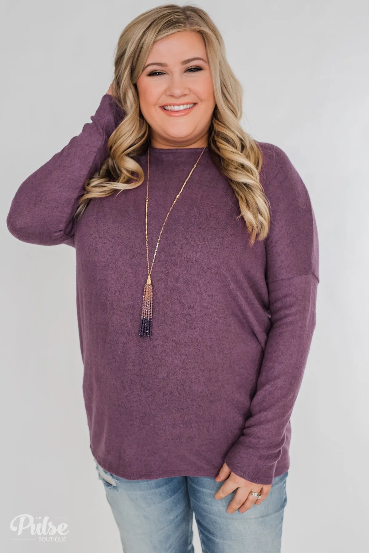 Twist of Spring Long Sleeve Top - Purple