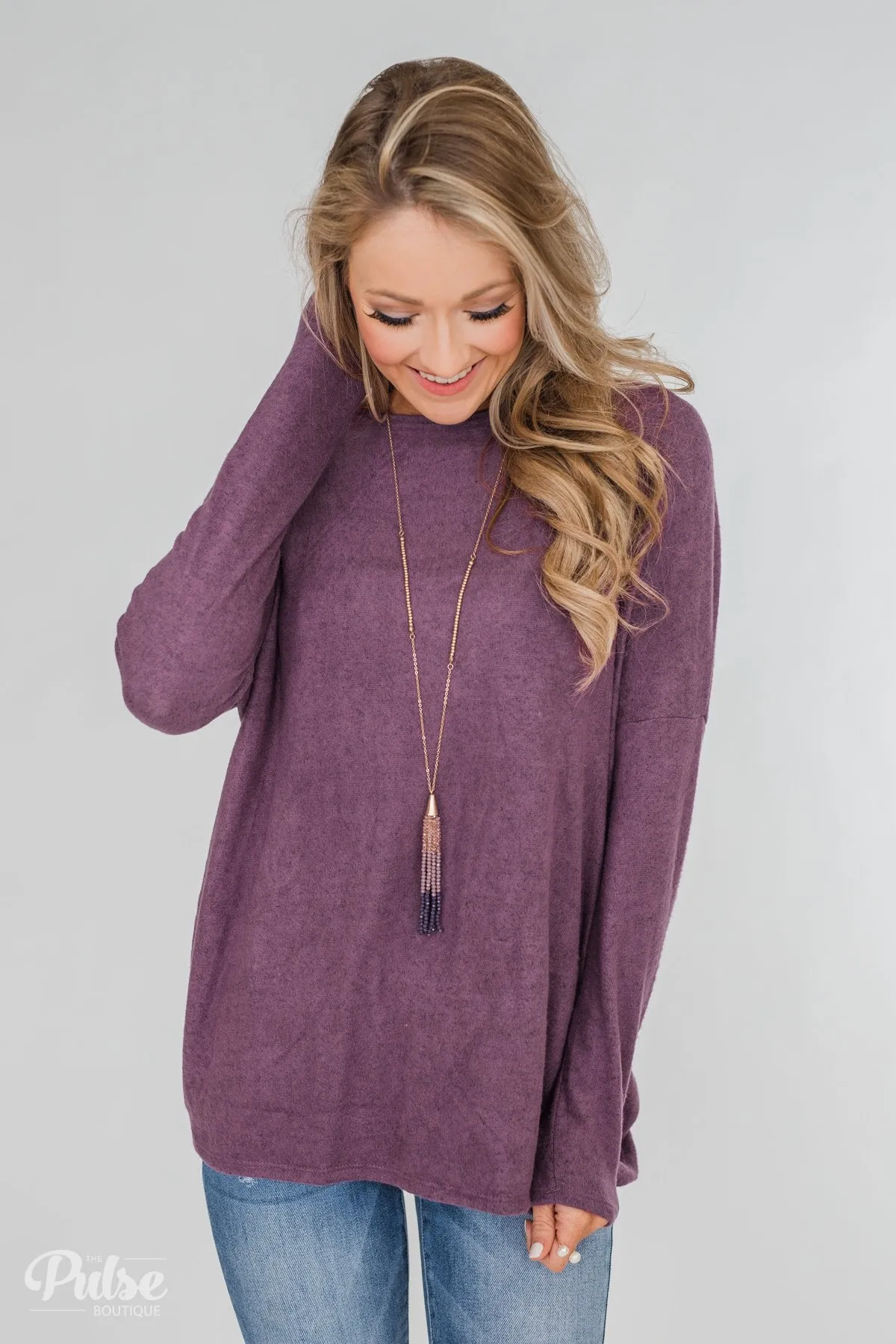 Twist of Spring Long Sleeve Top - Purple