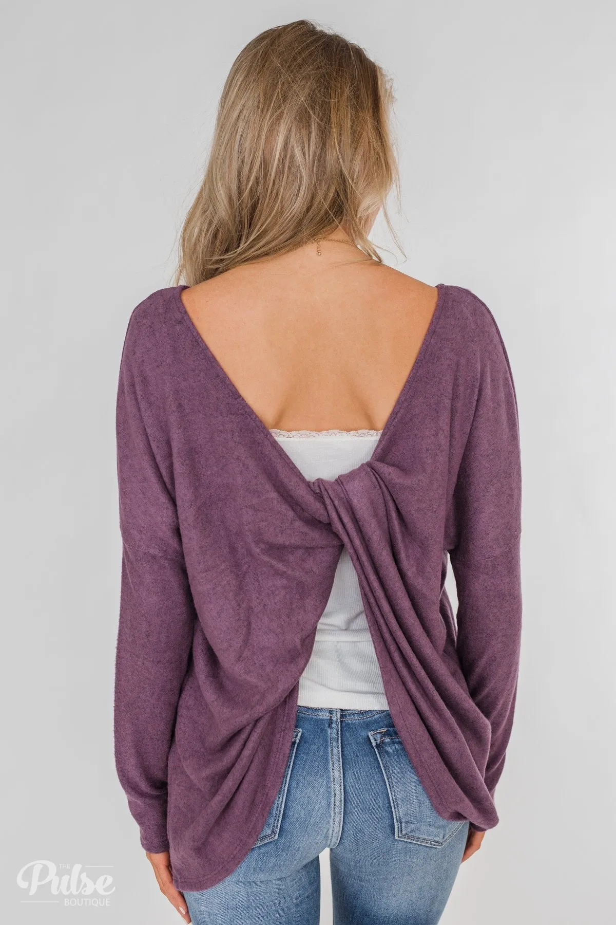 Twist of Spring Long Sleeve Top - Purple