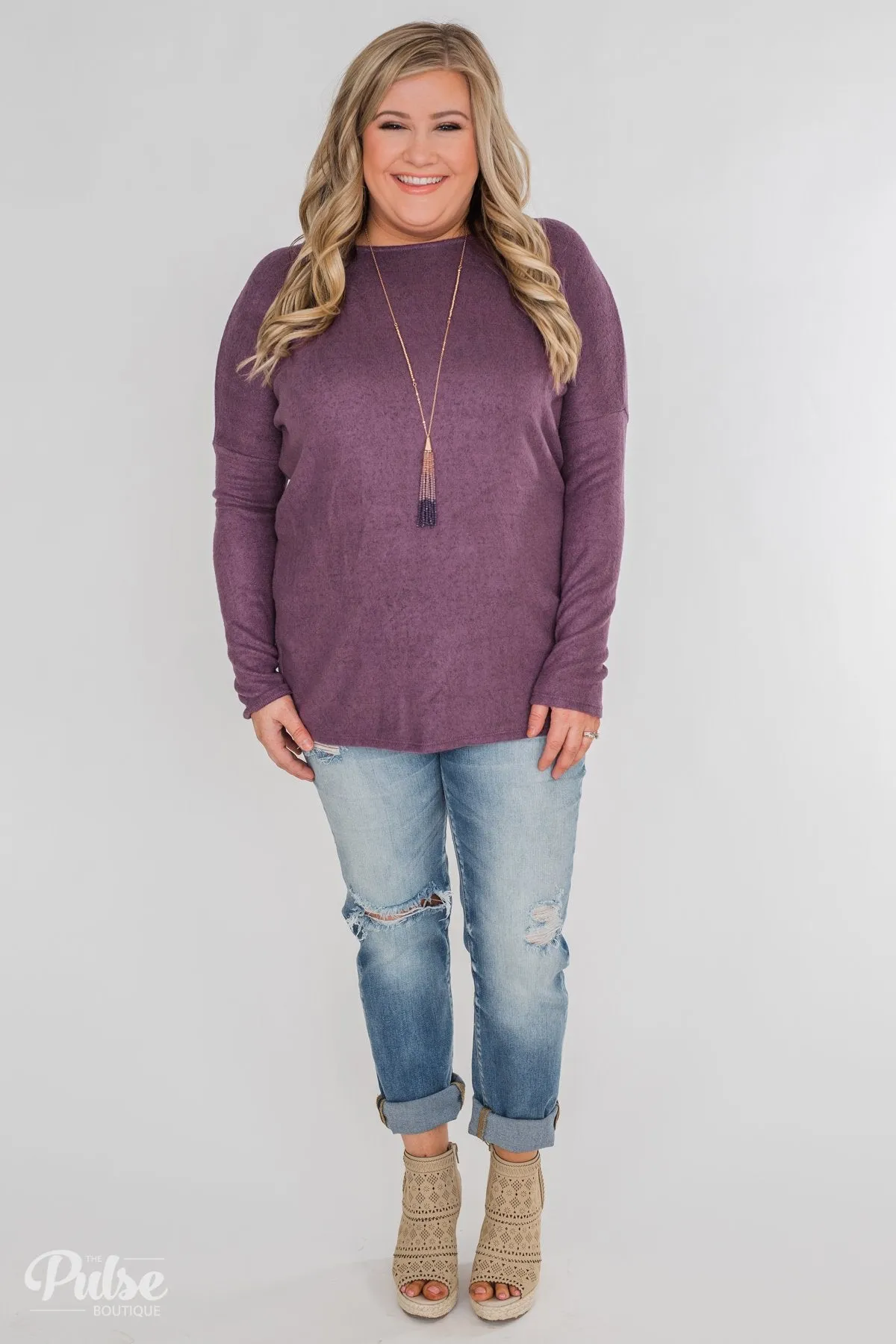 Twist of Spring Long Sleeve Top - Purple