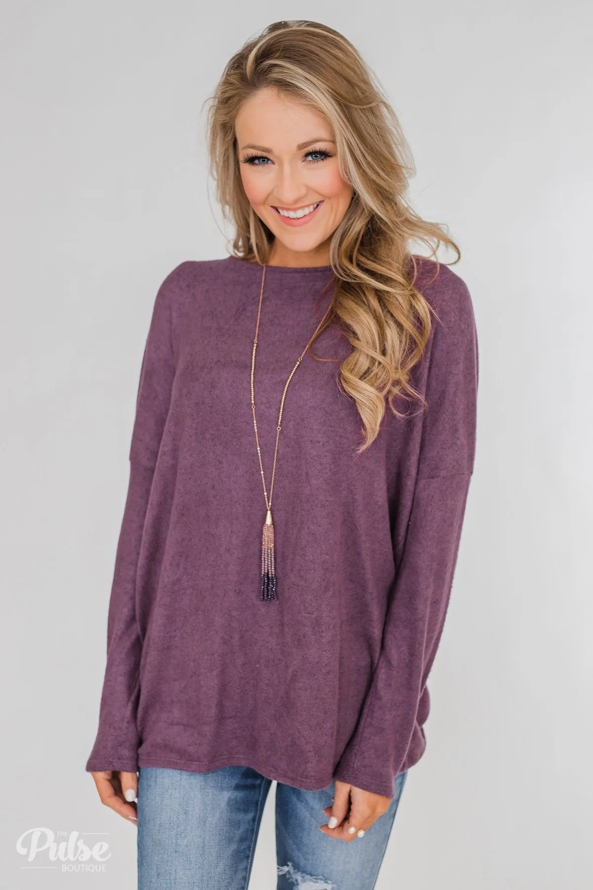 Twist of Spring Long Sleeve Top - Purple