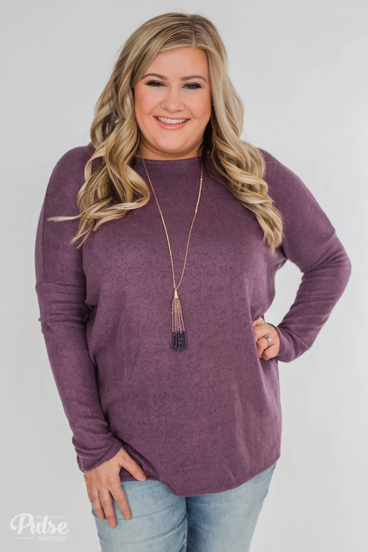Twist of Spring Long Sleeve Top - Purple