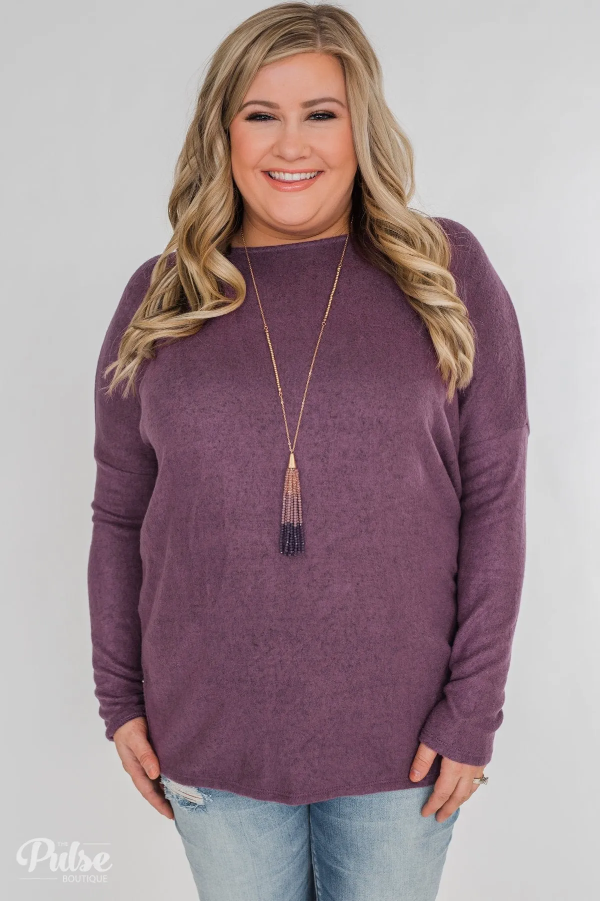 Twist of Spring Long Sleeve Top - Purple