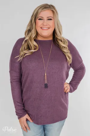 Twist of Spring Long Sleeve Top - Purple