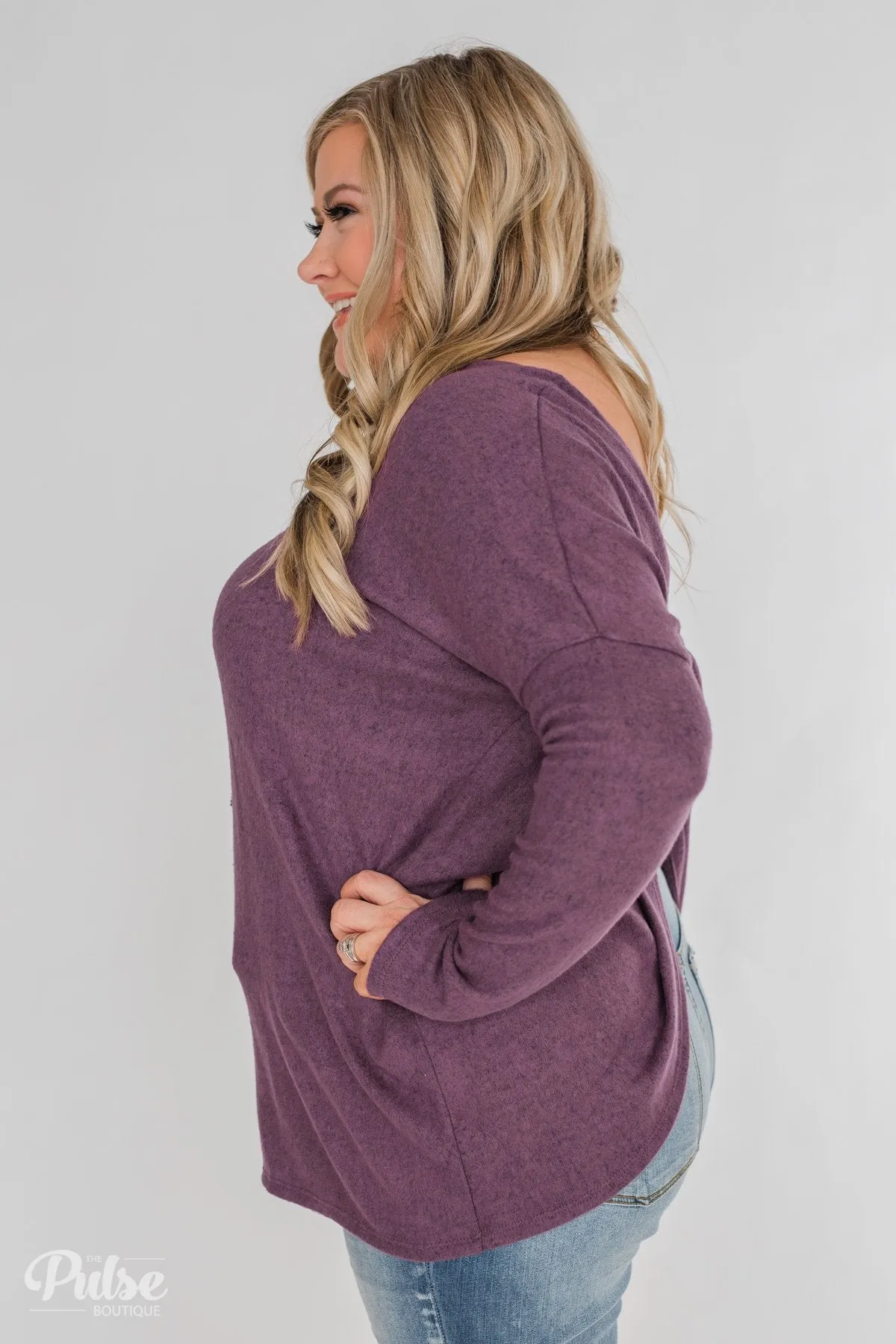 Twist of Spring Long Sleeve Top - Purple