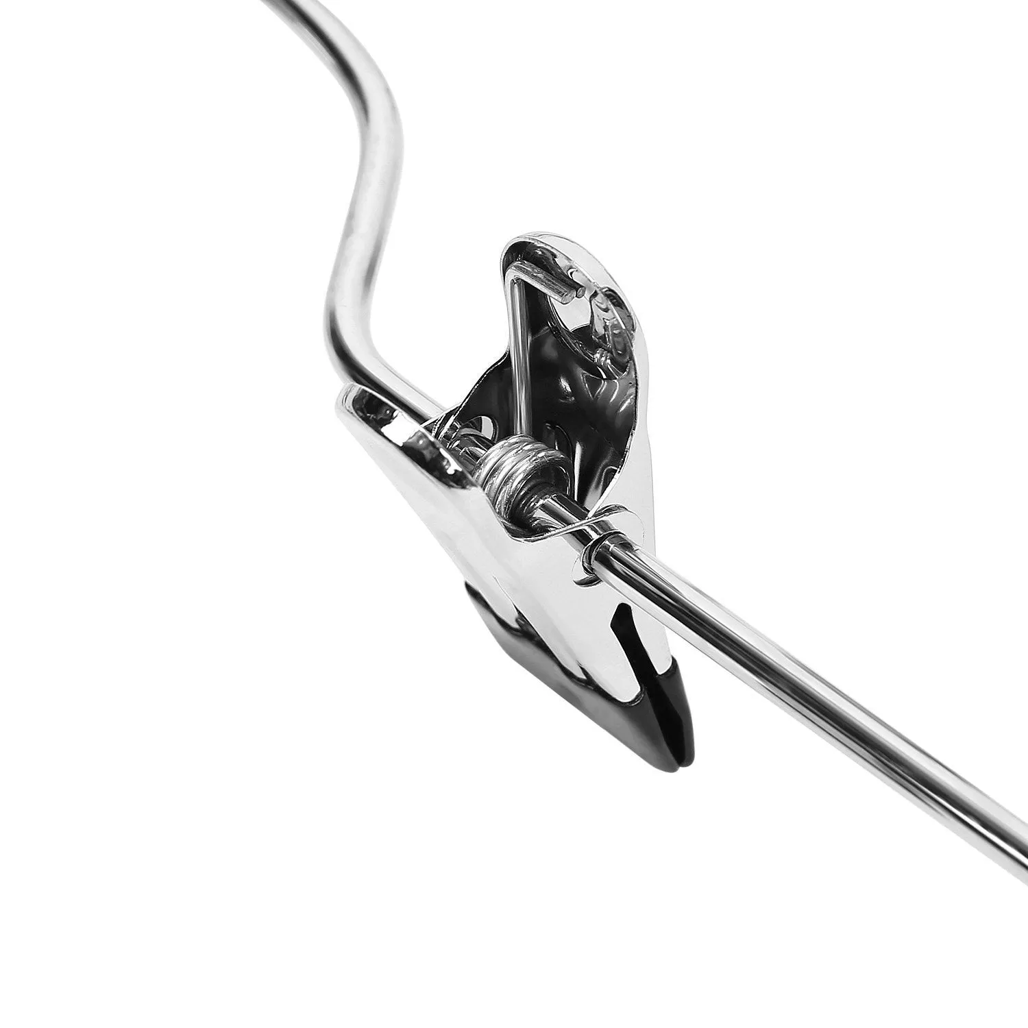 UTOVME 4 Tier Jeans Trouser Skirt Scarf Hanger, Adjustable Clips, Stainless Steel Black Vinyl, 5 PCS