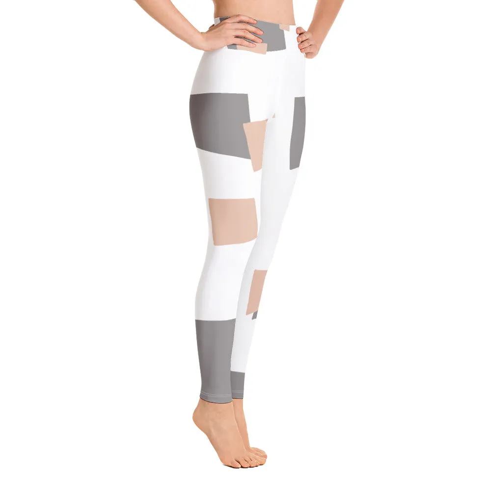 Val - Tan Grey Checkered Leggings