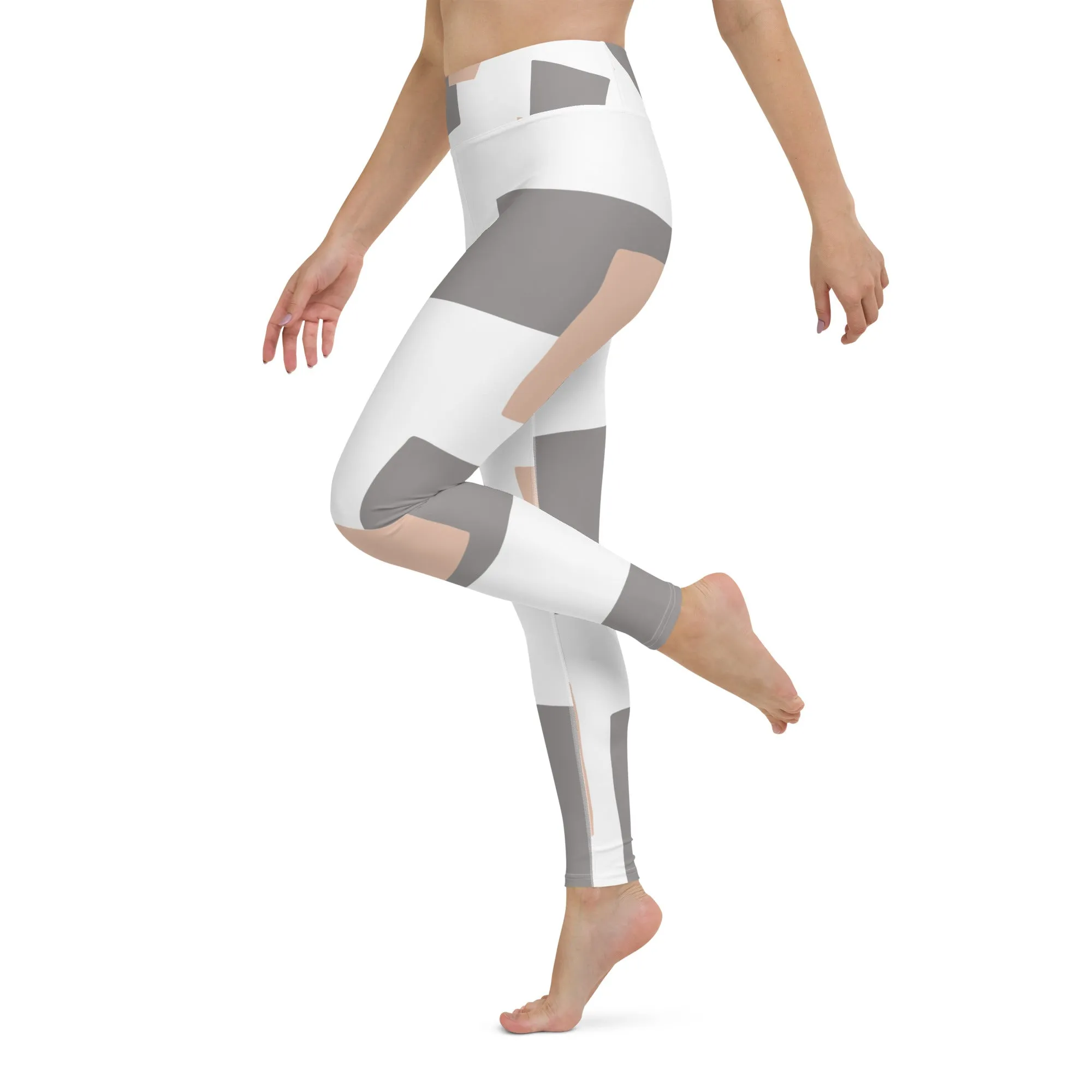 Val - Tan Grey Checkered Leggings