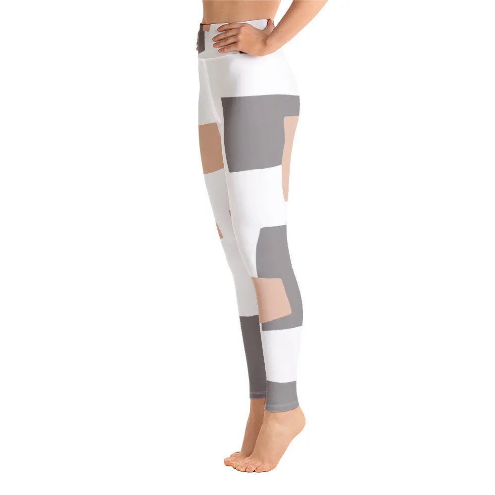 Val - Tan Grey Checkered Leggings