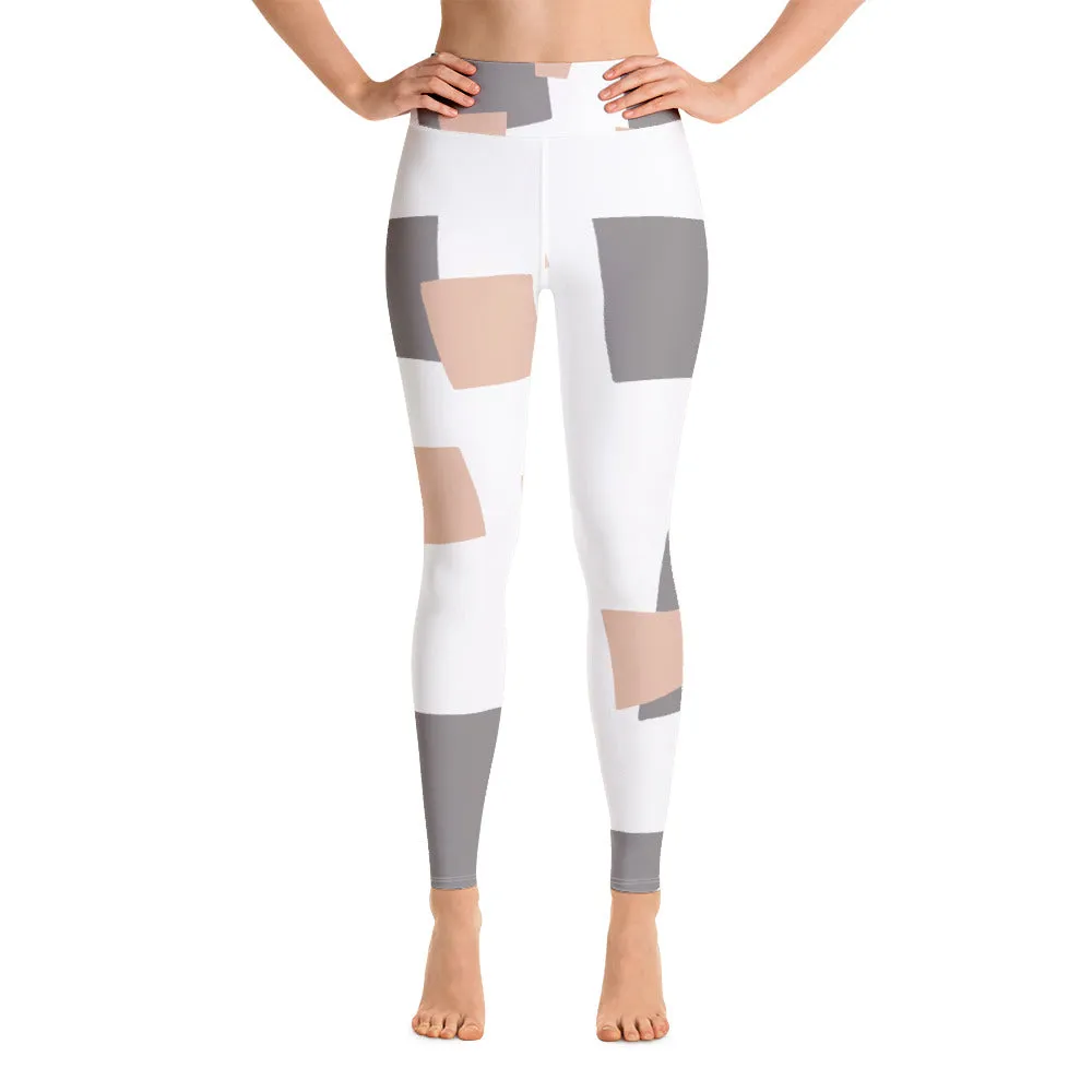 Val - Tan Grey Checkered Leggings
