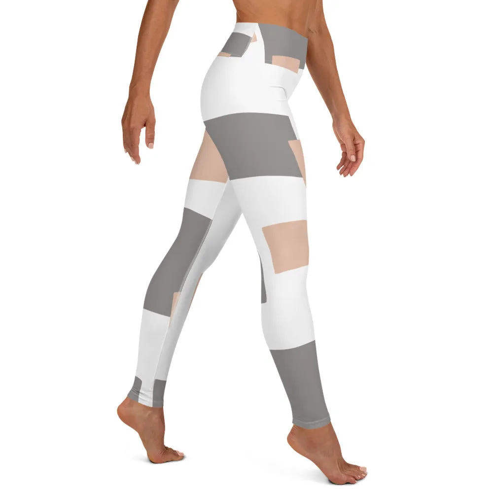Val - Tan Grey Checkered Leggings