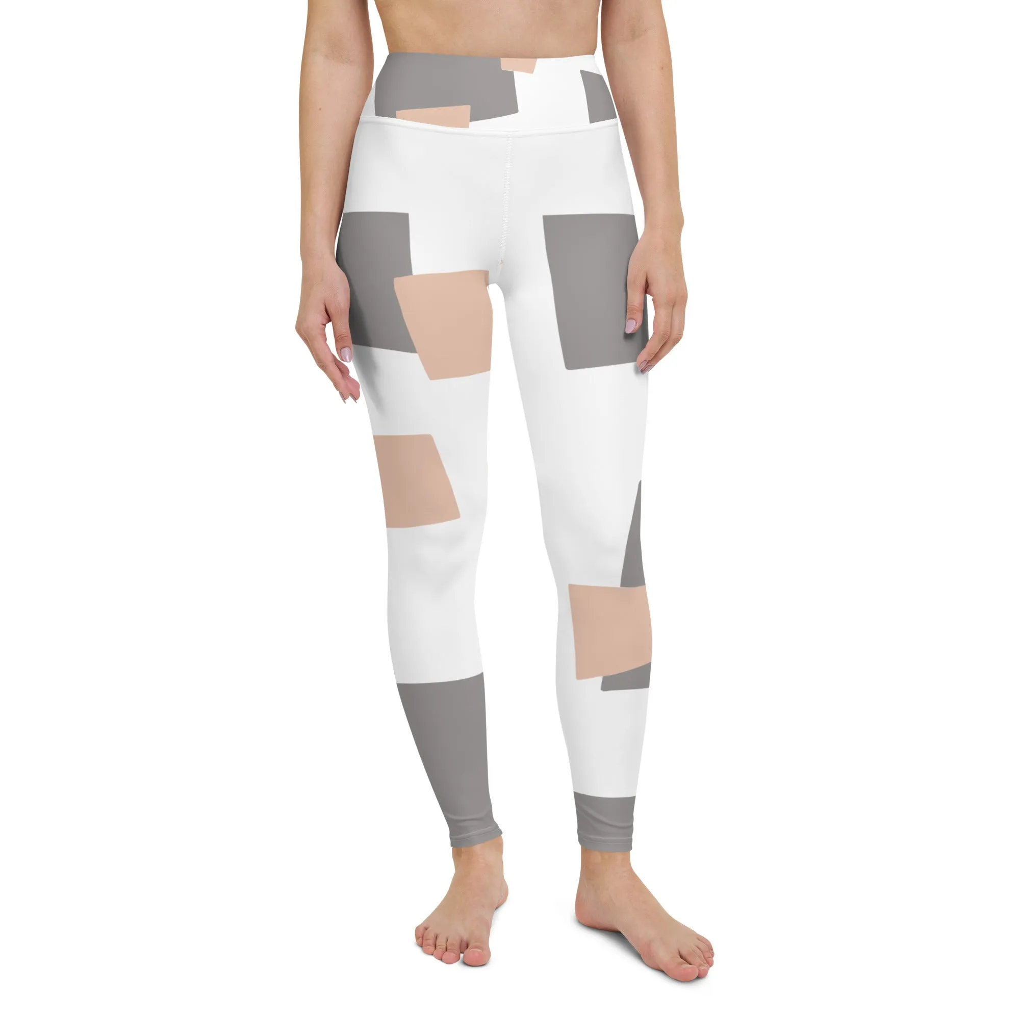 Val - Tan Grey Checkered Leggings