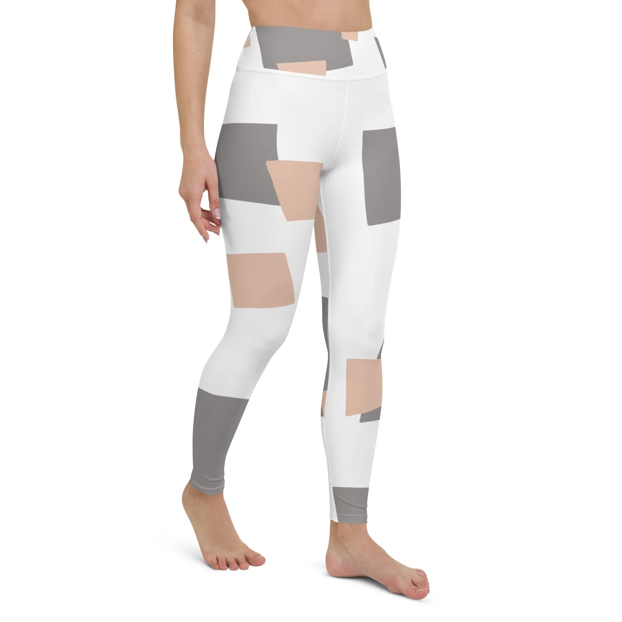 Val - Tan Grey Checkered Leggings