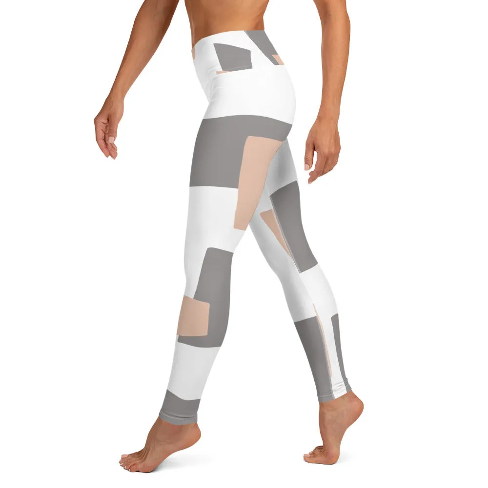 Val - Tan Grey Checkered Leggings