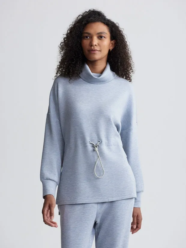 Varley Frey Sweat in Mid Blue Marl