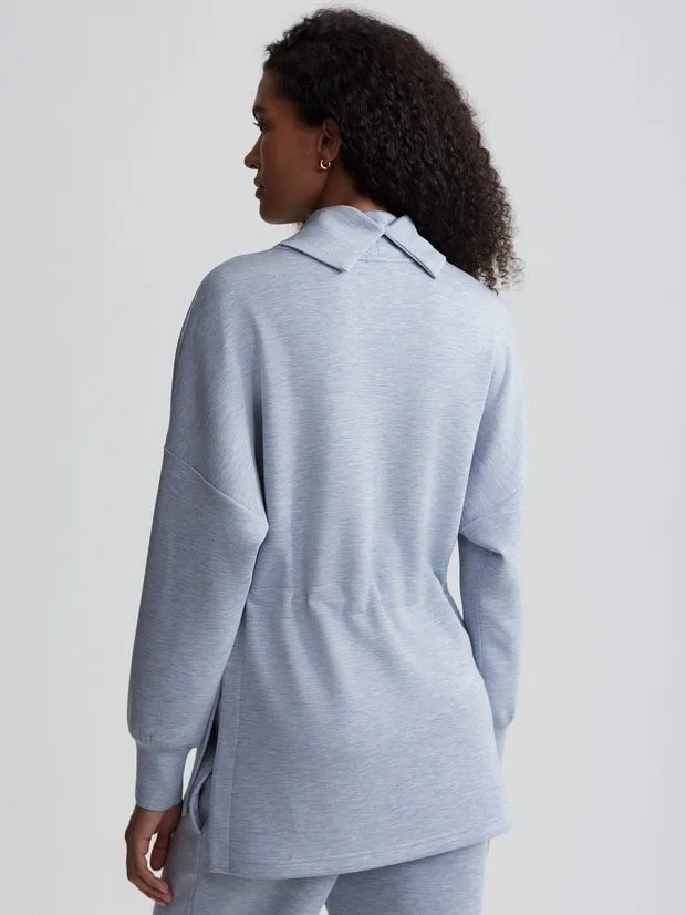 Varley Frey Sweat in Mid Blue Marl