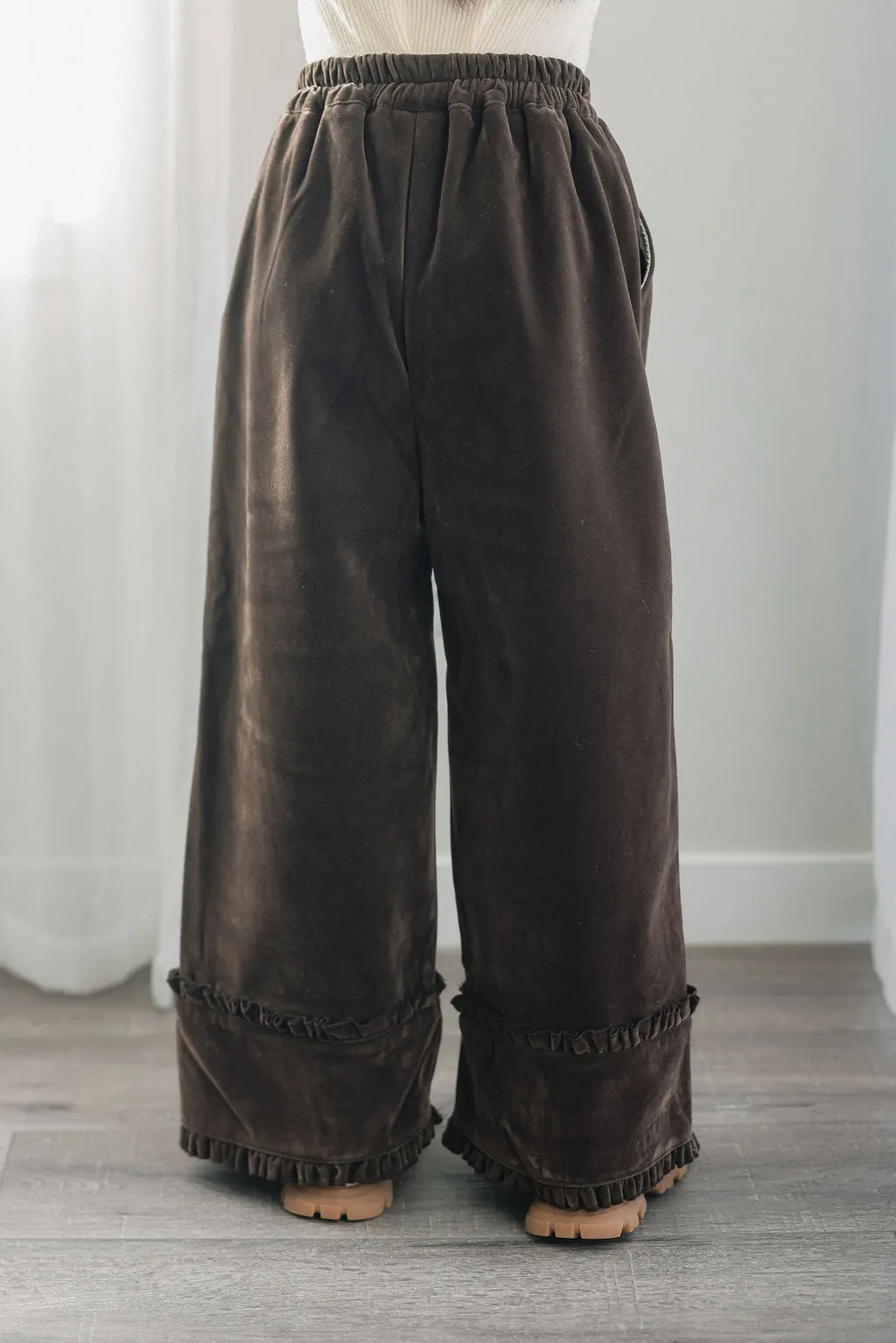 Velvet Ruffle Pants