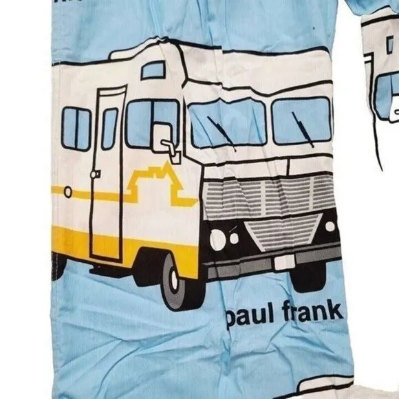 Vintage Paul Frank Pajama Pants, Camper, Blue, Large