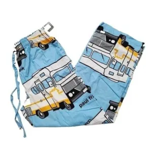 Vintage Paul Frank Pajama Pants, Camper, Blue, Medium