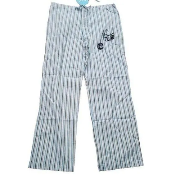 Vintage Paul Frank Pajama Pants, Motorcycle, Blue, Mens, Small