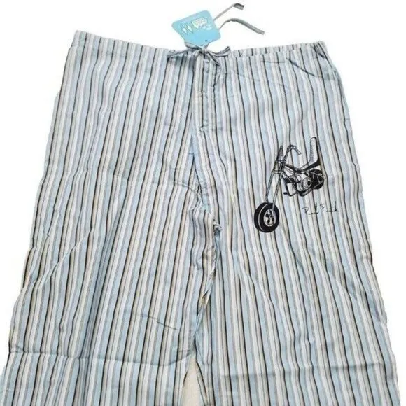 Vintage Paul Frank Pajama Pants, Motorcycle, Blue, Mens, Small