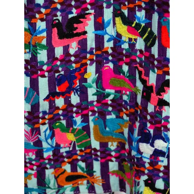 Vintage Skirt Hand Woven w/ Hand Embroidery Embroidered Birds 1940s