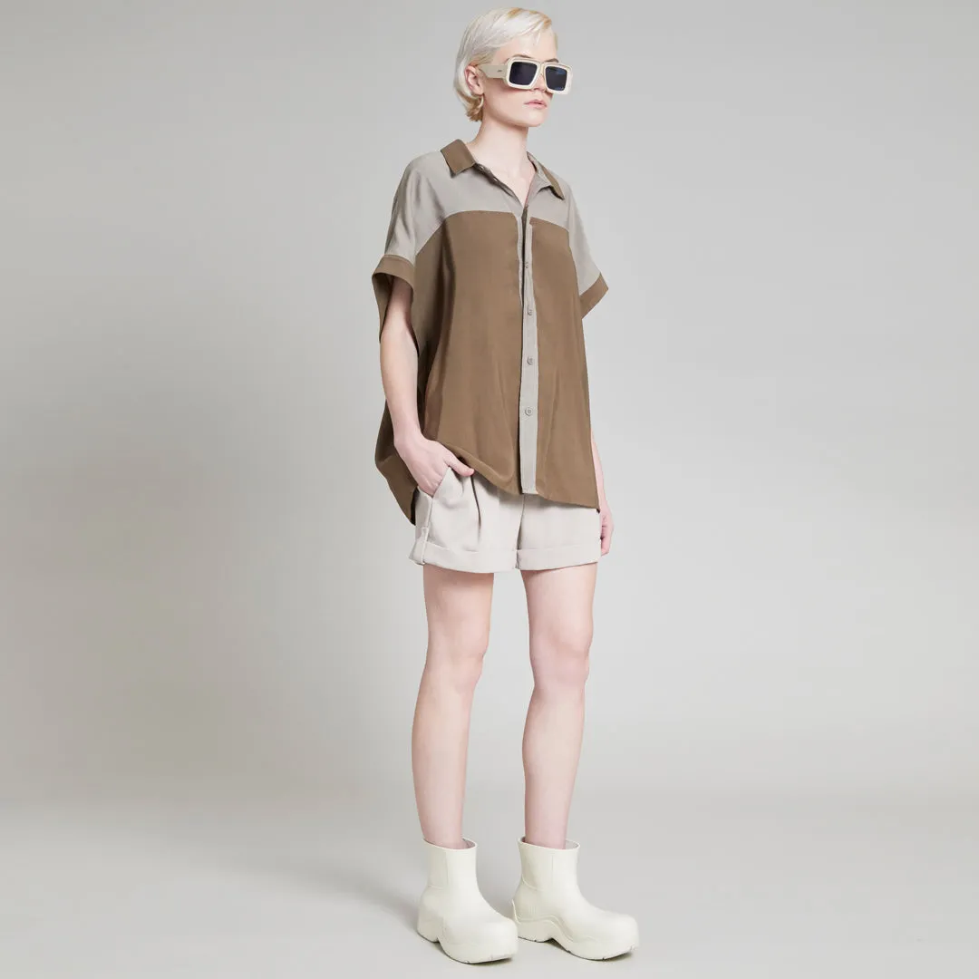 WALKER TOP OLIVE & TAUPE