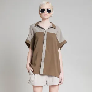 WALKER TOP OLIVE & TAUPE
