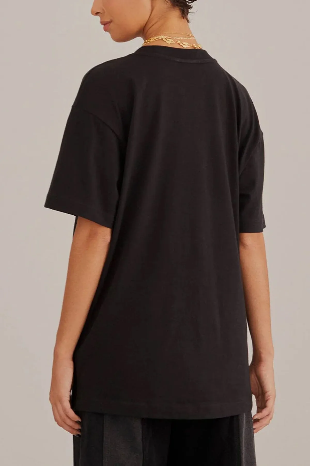 Walking With The Sun Relaxed Black T-Shirt