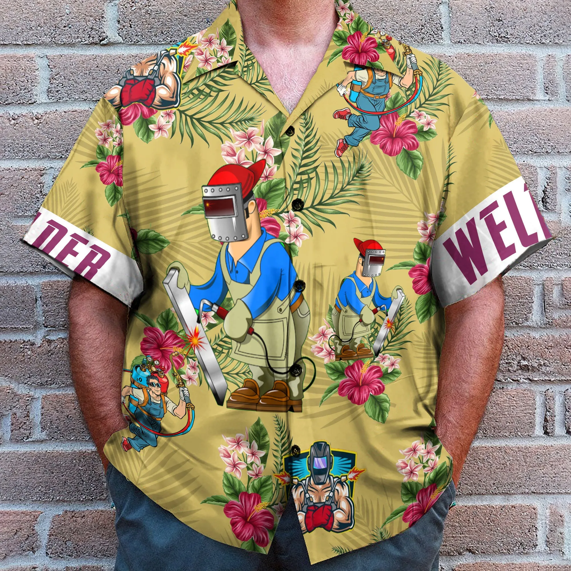 Welder Men's Button's Up Shirts - Hawaiian Shirt