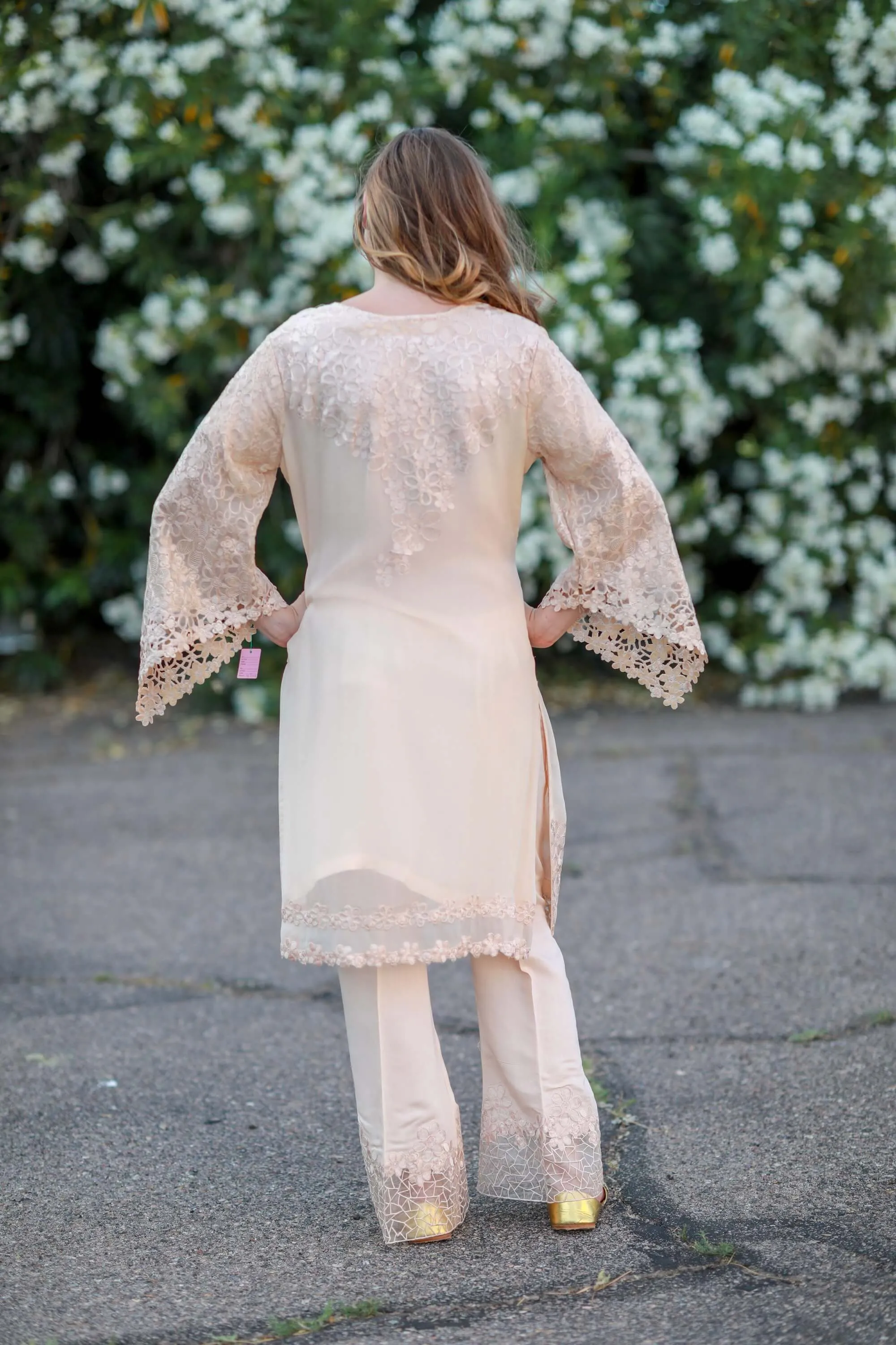 White Chiffon Suit - Salwar Kameez