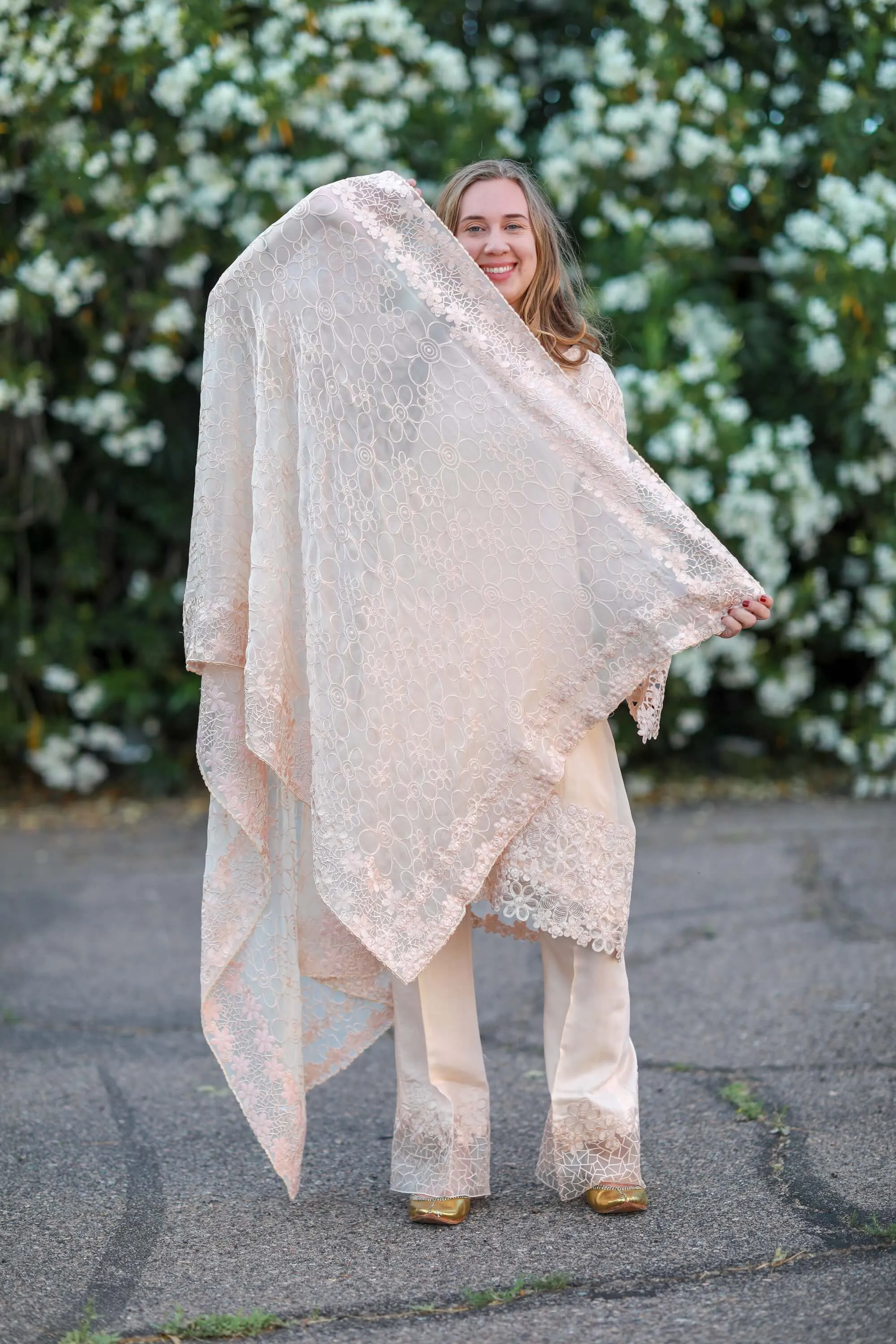 White Chiffon Suit - Salwar Kameez