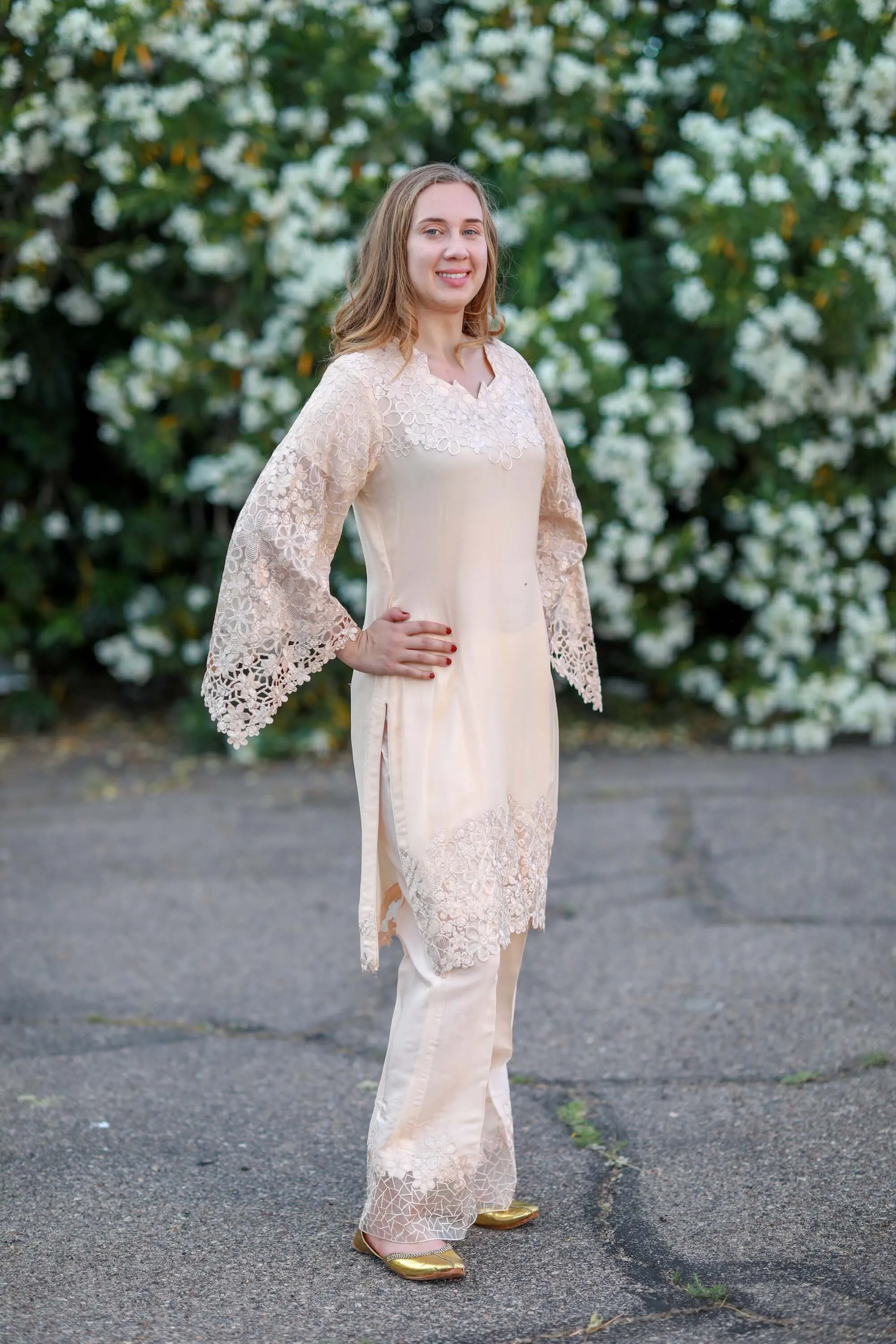 White Chiffon Suit - Salwar Kameez