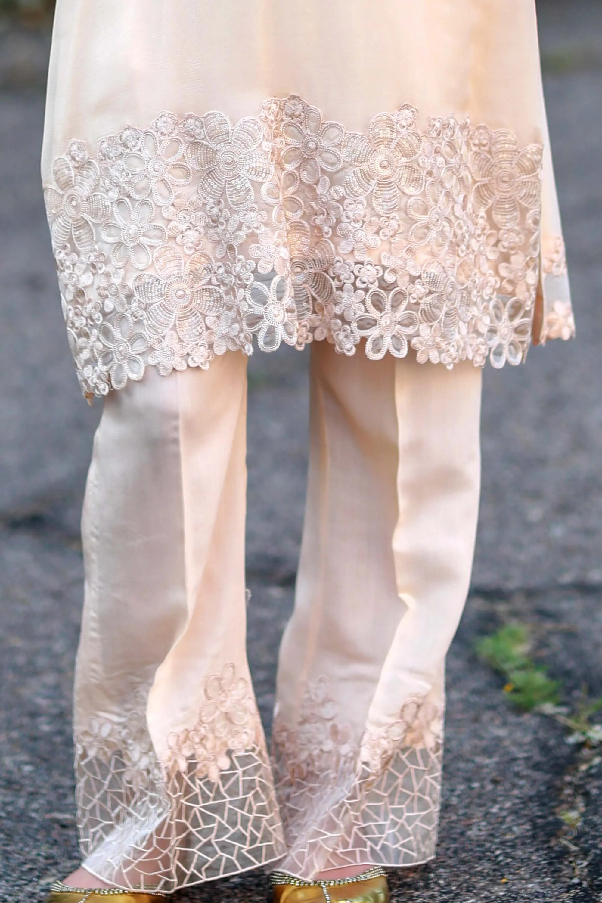White Chiffon Suit - Salwar Kameez