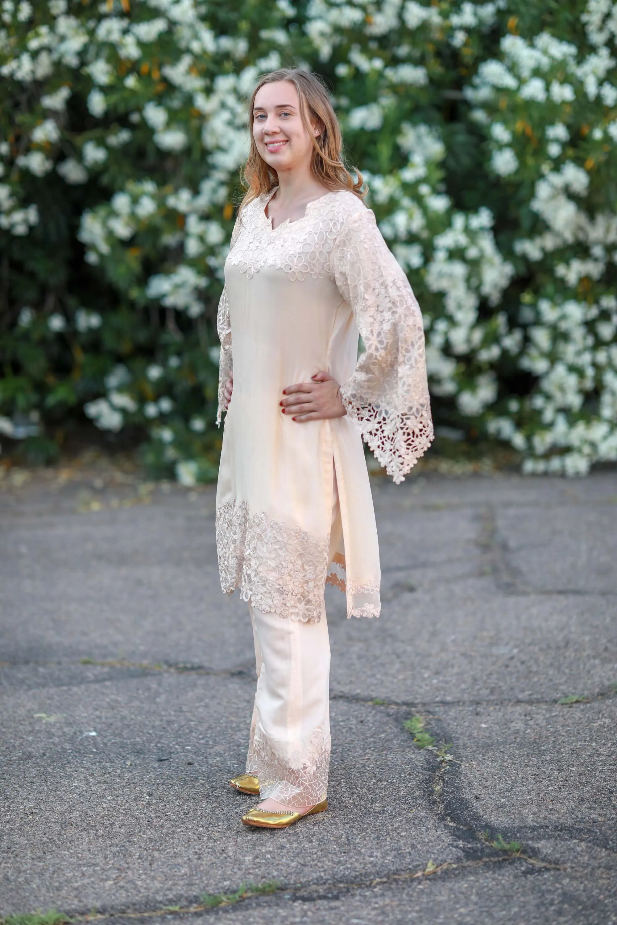 White Chiffon Suit - Salwar Kameez