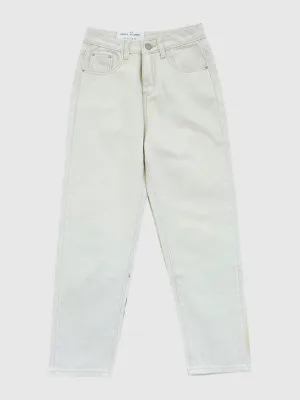 White High Waist Mom Jeans