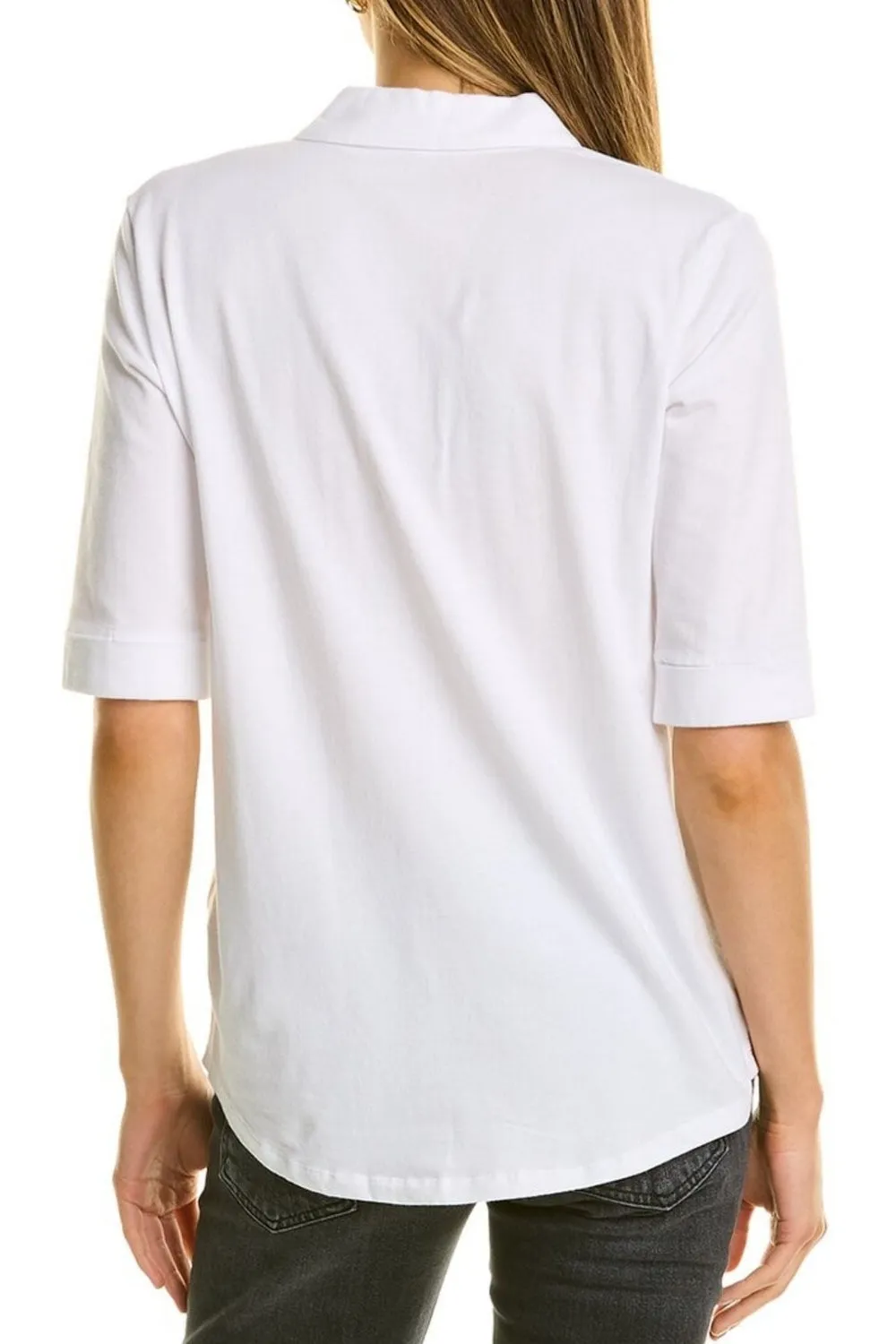 White Utility Elbow Length Sleeve Shirt