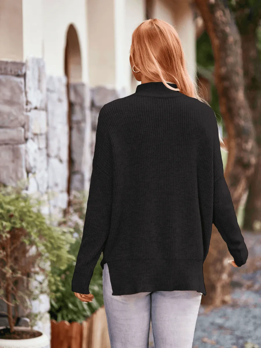 Wiley Relaxed Turtleneck Sweater - Black