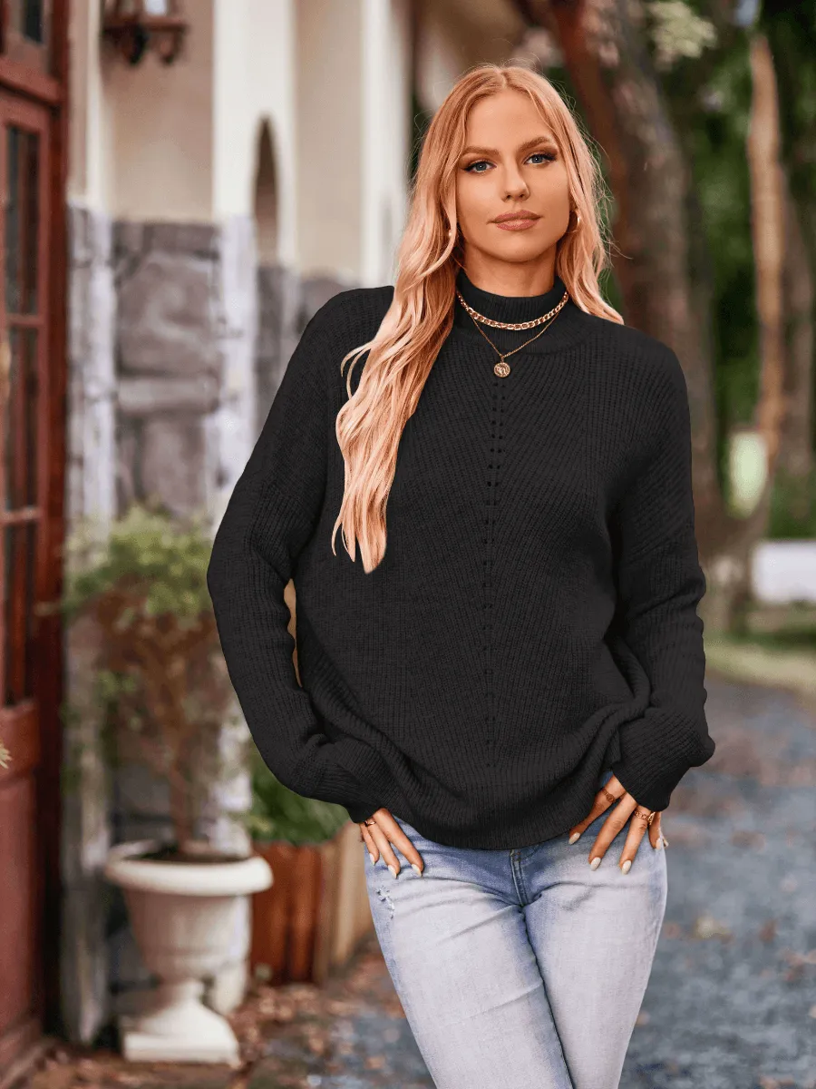 Wiley Relaxed Turtleneck Sweater - Black