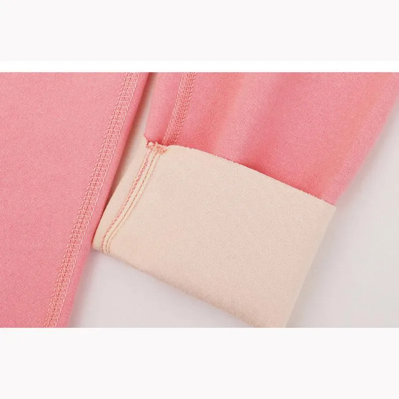 Women's Cationic Thermostatic Double-sided Pajamas Shirt Pants Long Sleeves Suit Seamless German Velvet Warm Pyjamas Set Slim Fit Round Neck Suits
