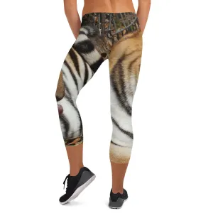Women's Fitness/Fashion Capri Leggings - All-Over Print - Toby the Tiger Collection