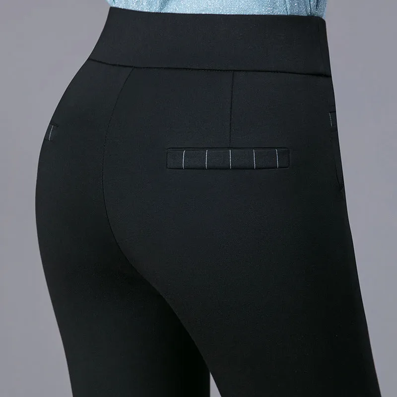 Women's High Waist Thin Solid Color Leggings