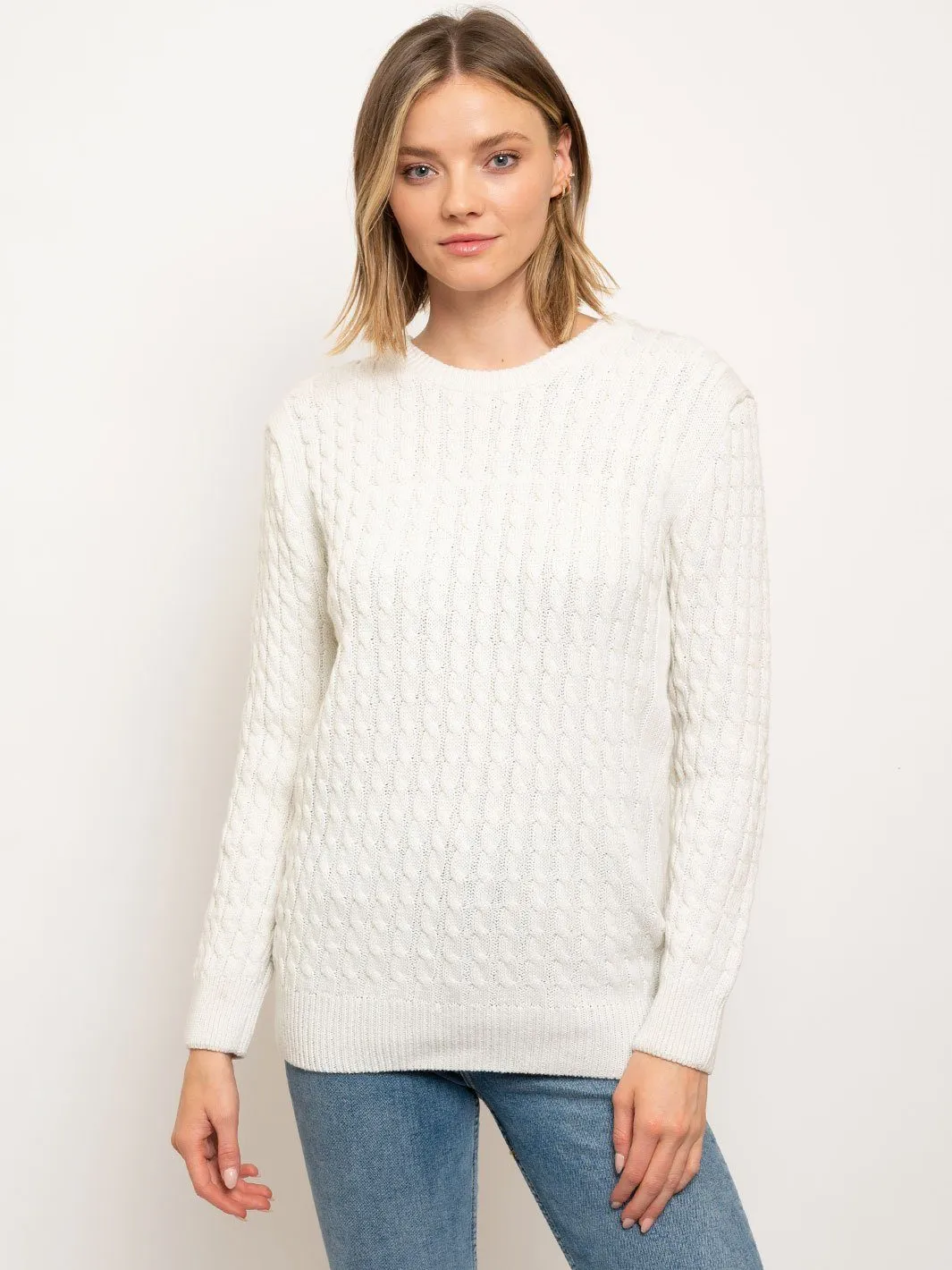 WOMEN'S KNIT OFF WHITE SWEATER