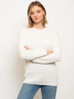 WOMEN'S KNIT OFF WHITE SWEATER