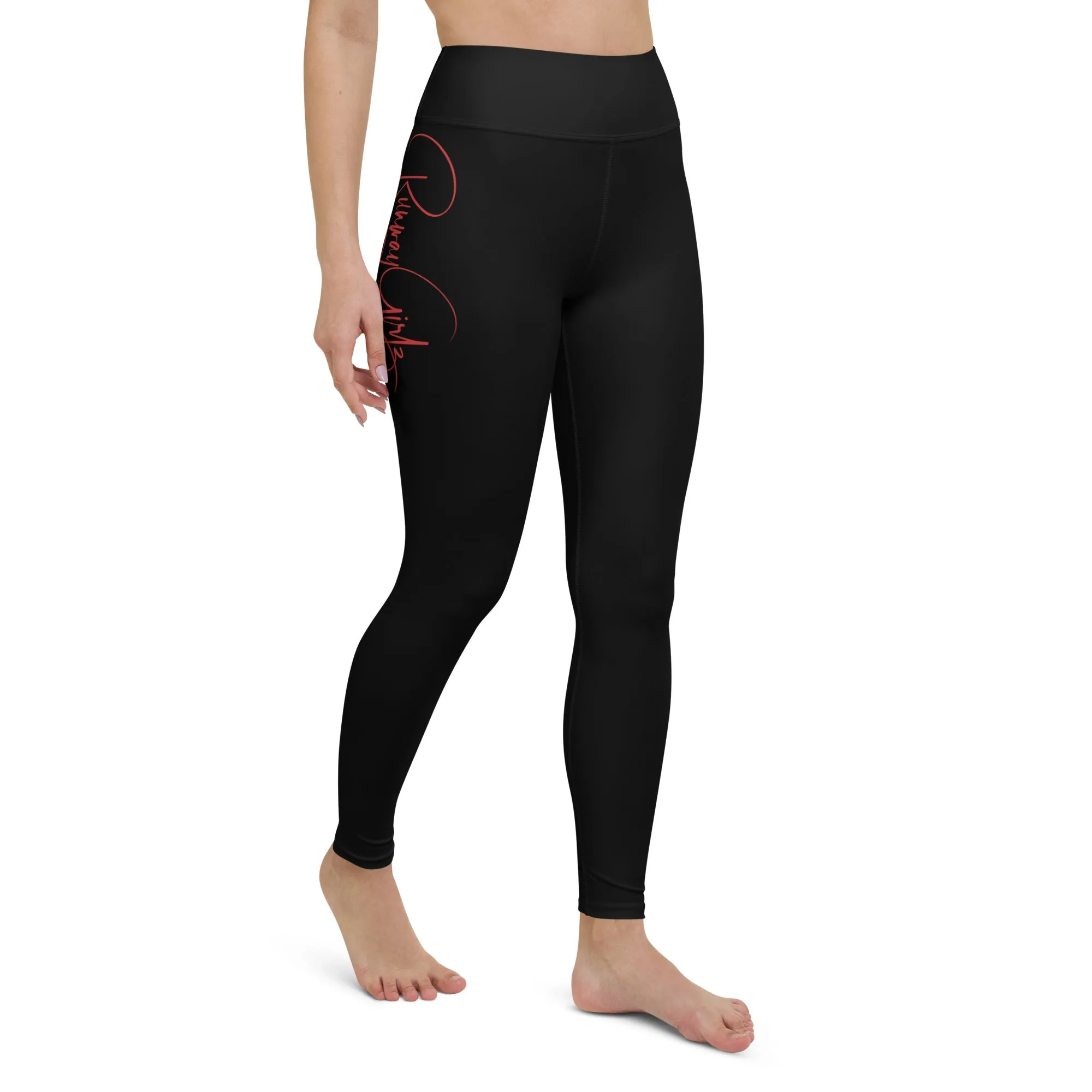 Women's Runway Girlz Yoga Leggings (Black/Red)