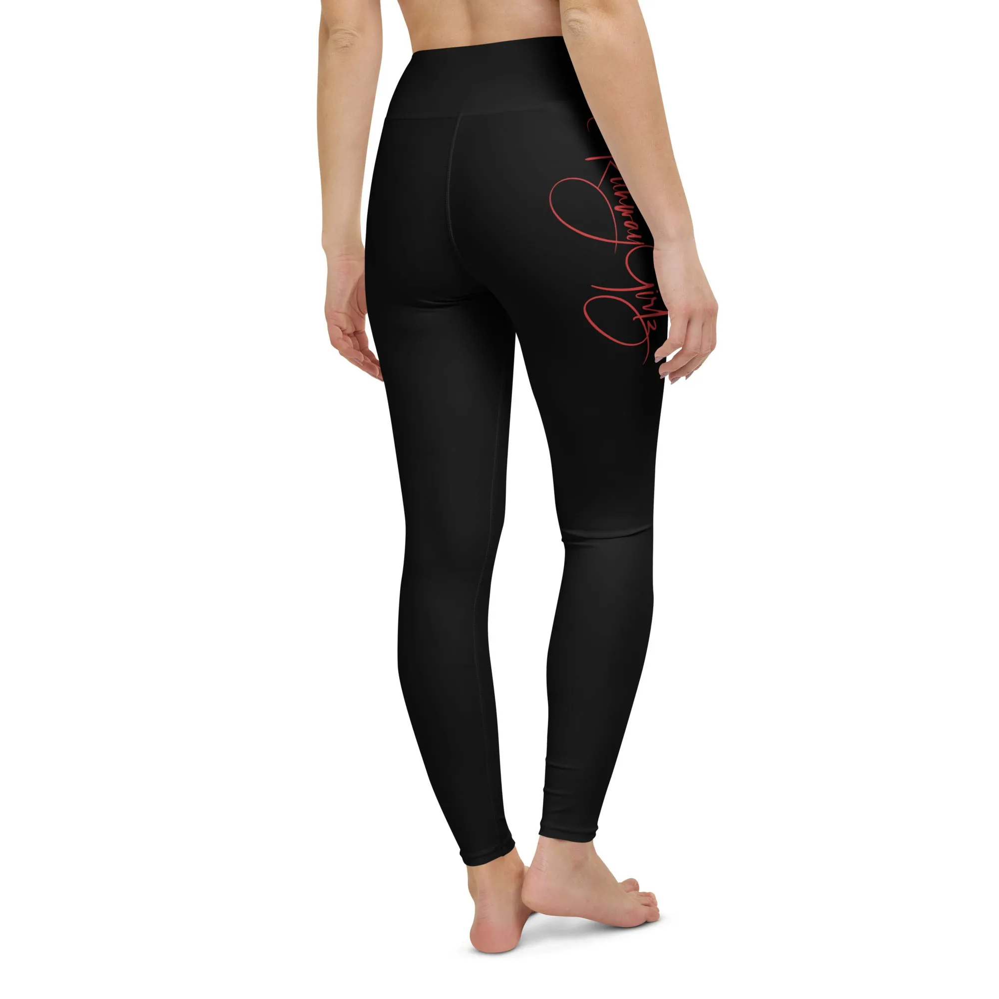 Women's Runway Girlz Yoga Leggings (Black/Red)