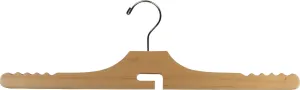 Wooden Jeans Hanger with Matte Natural Finish, Box of 10 Solid Wood Wrinkle Free Pant Hangers with Permission by SalDebus