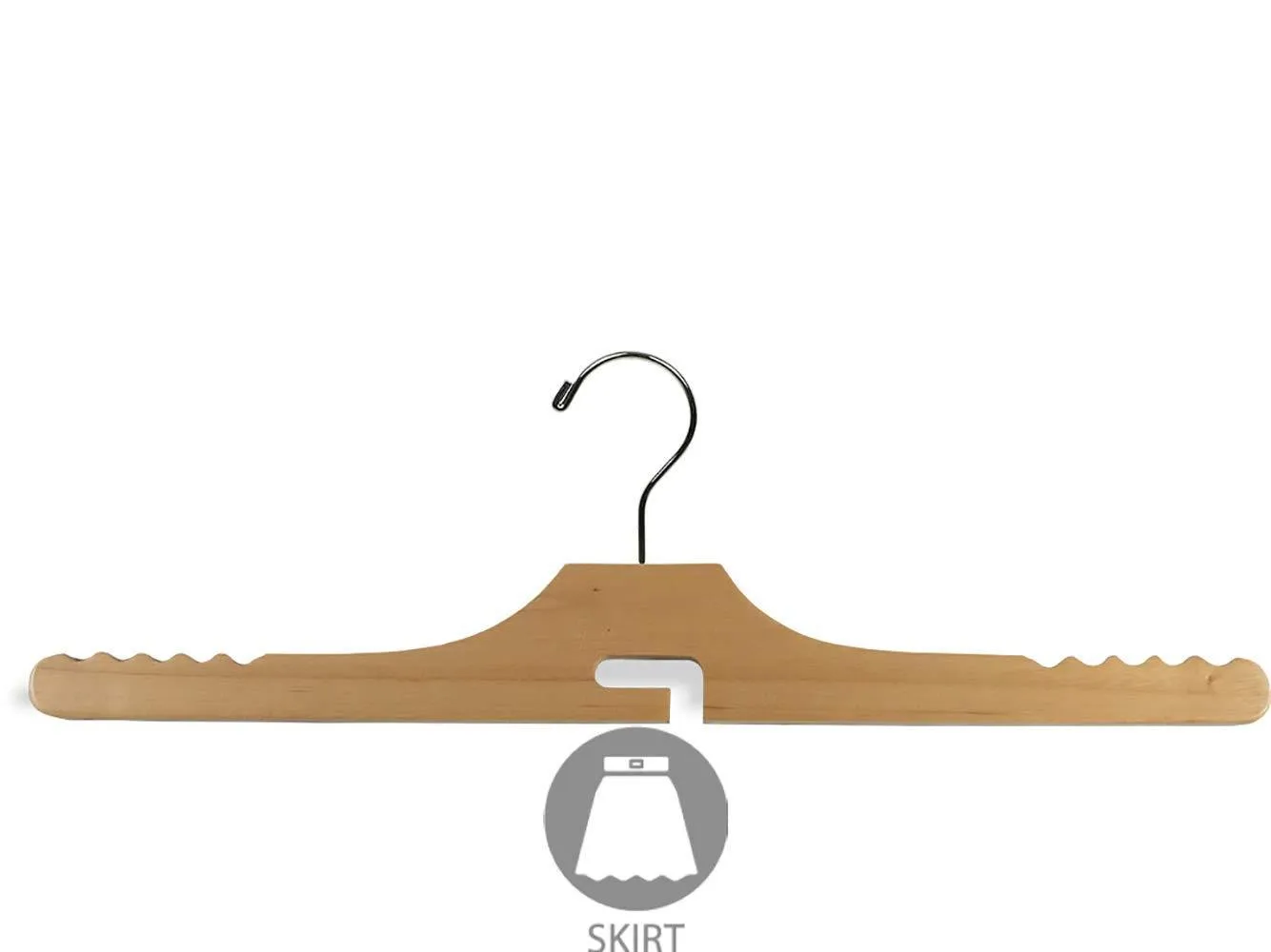 Wooden Jeans Hanger with Matte Natural Finish, Box of 10 Solid Wood Wrinkle Free Pant Hangers with Permission by SalDebus